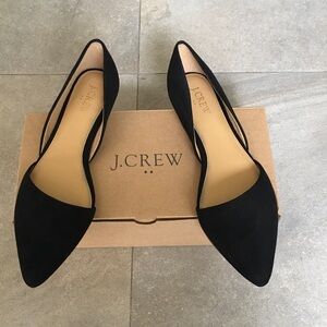J. Crew Black Pointed Flats , New , size US 8-M